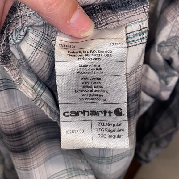 Carhartt Men's Shirt 2XL Regular Fit Long Sleeve Button Down - Picture 5 of 8
